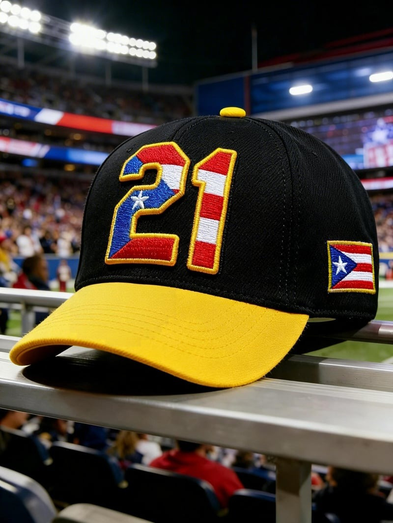 Roberto Clemente #21 Puerto Rico Basebal Hat Embroidered 2026 Puerto Rico WBC Merch