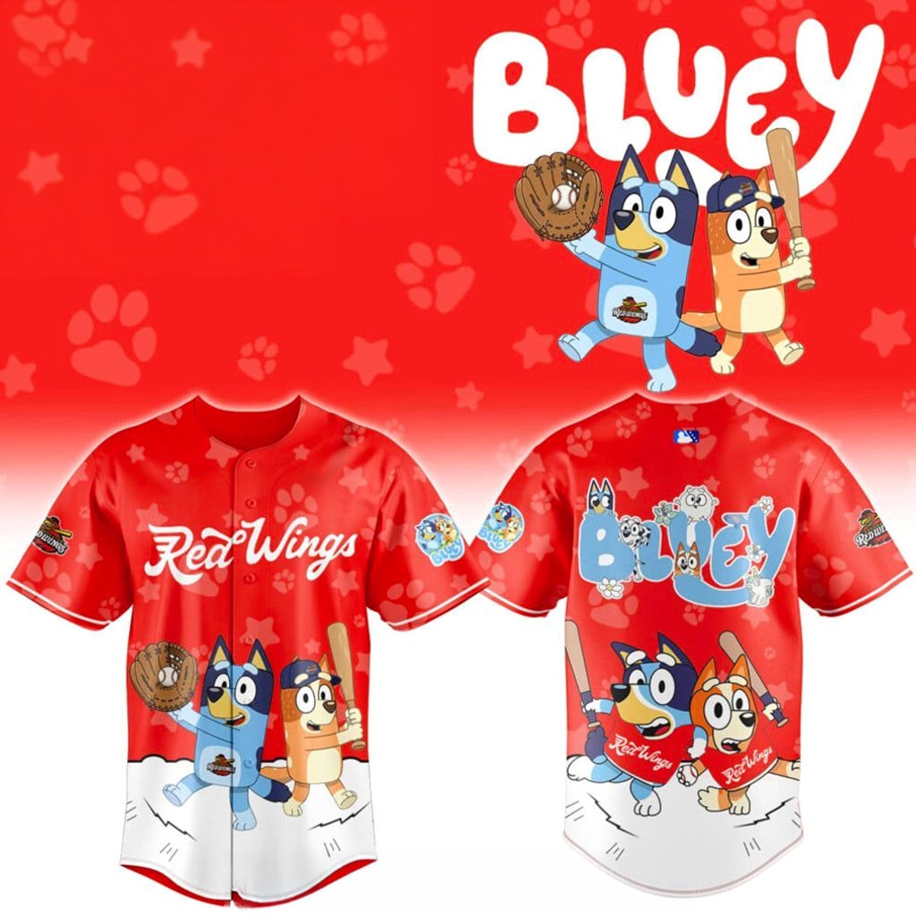 Rochester Red Wings Bluey Night Jersey 2026 Rochester Red Wings Merch Cool Baseball Gifts