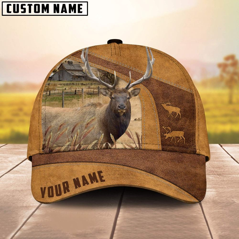 Rocky Mountain Bull Elk Custom Name Retro Cap Farmer Baseball Cap Unique Gifts For Farmers