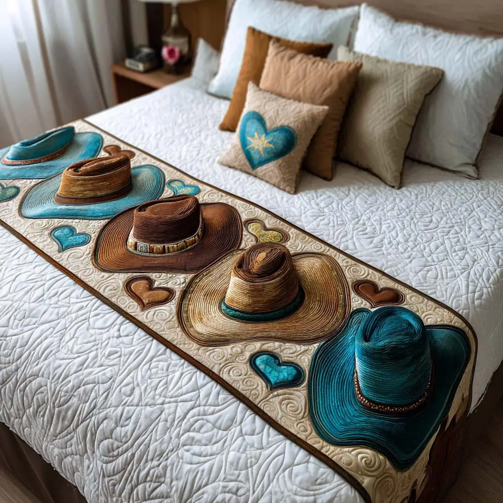 Rodeo Love Quilted Bed Runner Rodeo Love Cowboy Gift