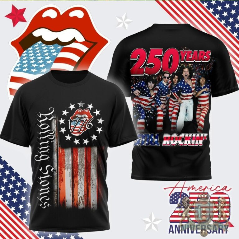 Rolling Stones America 250th Anniversary Still Rockin T-Shirt USA Flag Patriotic Gift Ideas