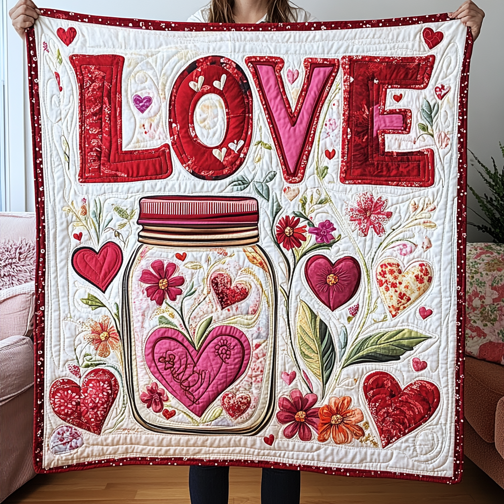Romantic Bloom Quilted Blanket Modern Home Decor Unique Valentine's Day Ideas Gifts
