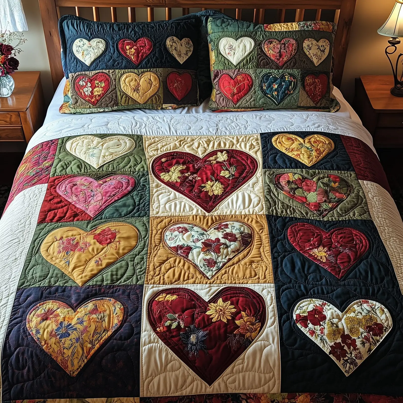 Romantic Petals Quilted Bedding Set Bedroom Decor Ideas Valentines Gifts Idea For Him