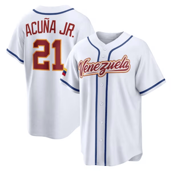 Ronald Acuna Jr 21 Jersey Venezuela Baseball Merch World Baseball Classic 2026 Merchandise
