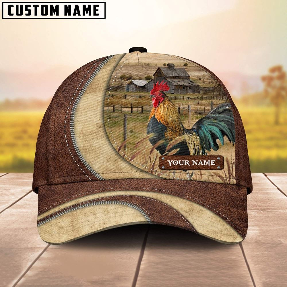 Rooster Chicken Customized Name Farm Barn Cap Farmer Baseball Cap Unique Gifts For Farmers Rooster Chicken Customized Name Farm Barn Cap Farmer Baseball Cap Unique Gifts For Farmers - Image 1