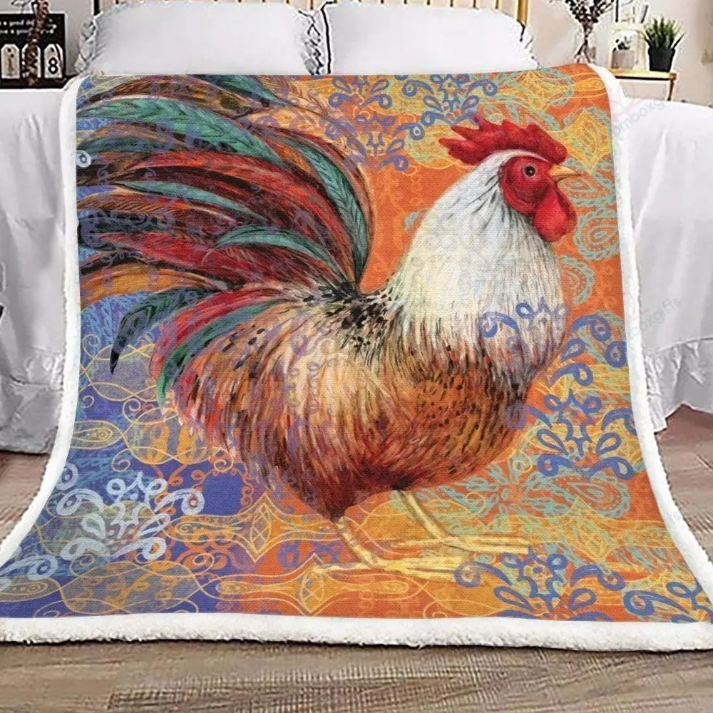 Rooster Chickens Mandala Pattern Blanket Farm Blanket Unique Gifts For Farmers Rooster Chickens Mandala Pattern Blanket Farm Blanket Unique Gifts For Farmers - Image 1