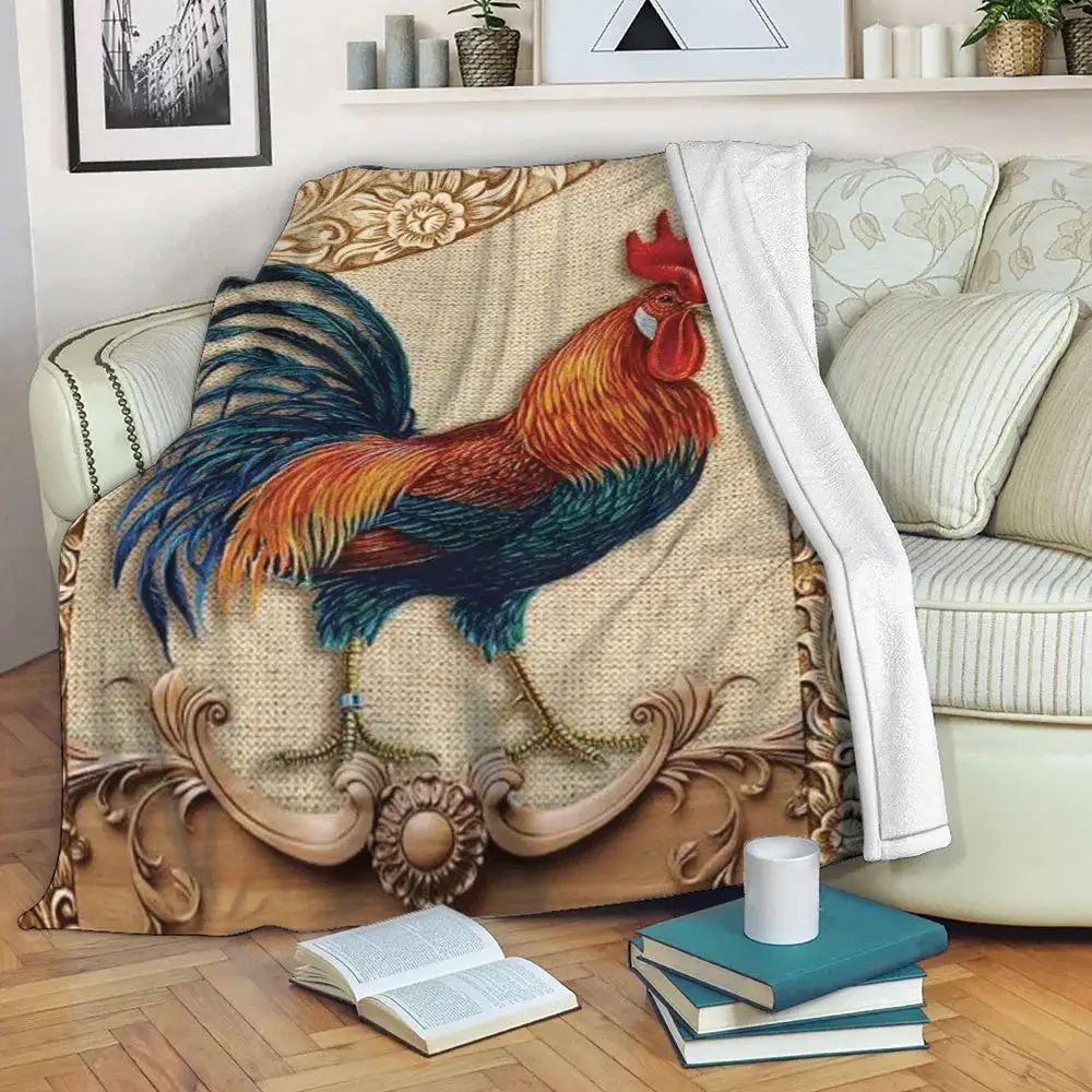 Rooster Chickens Sheridan Style Printed Blanket Farm Blanket Unique Gifts For Farmers