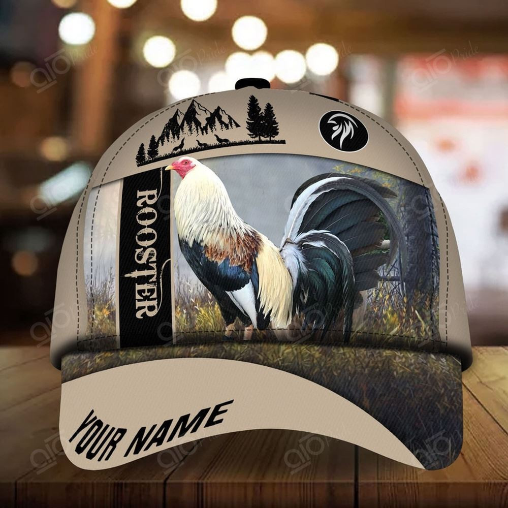 Rooster Custom Name Farm 3D Cap Farmer Baseball Cap Unique Gifts For Farmers