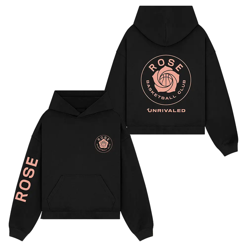 Rose Basketball Club Hoodie Black Unrivaled Basketball Merch League Fan Merch Rose Basketball Club Hoodie Black Unrivaled Basketball Merch League Fan Merch - Image 1