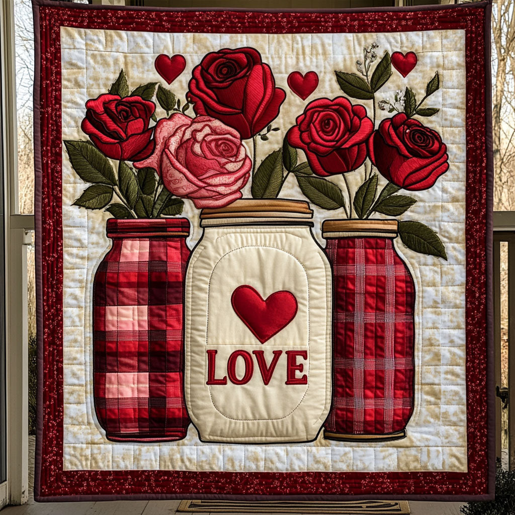 Rosy Whispers Quilted Blanket Modern Home Decor Valentine's Day Gifts For Her