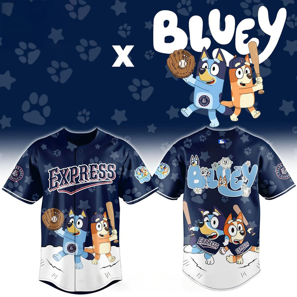 Round Rock Express Bluey Night 2026 Minor Game Baseball Jersey Round Rock Express Merch Gifts