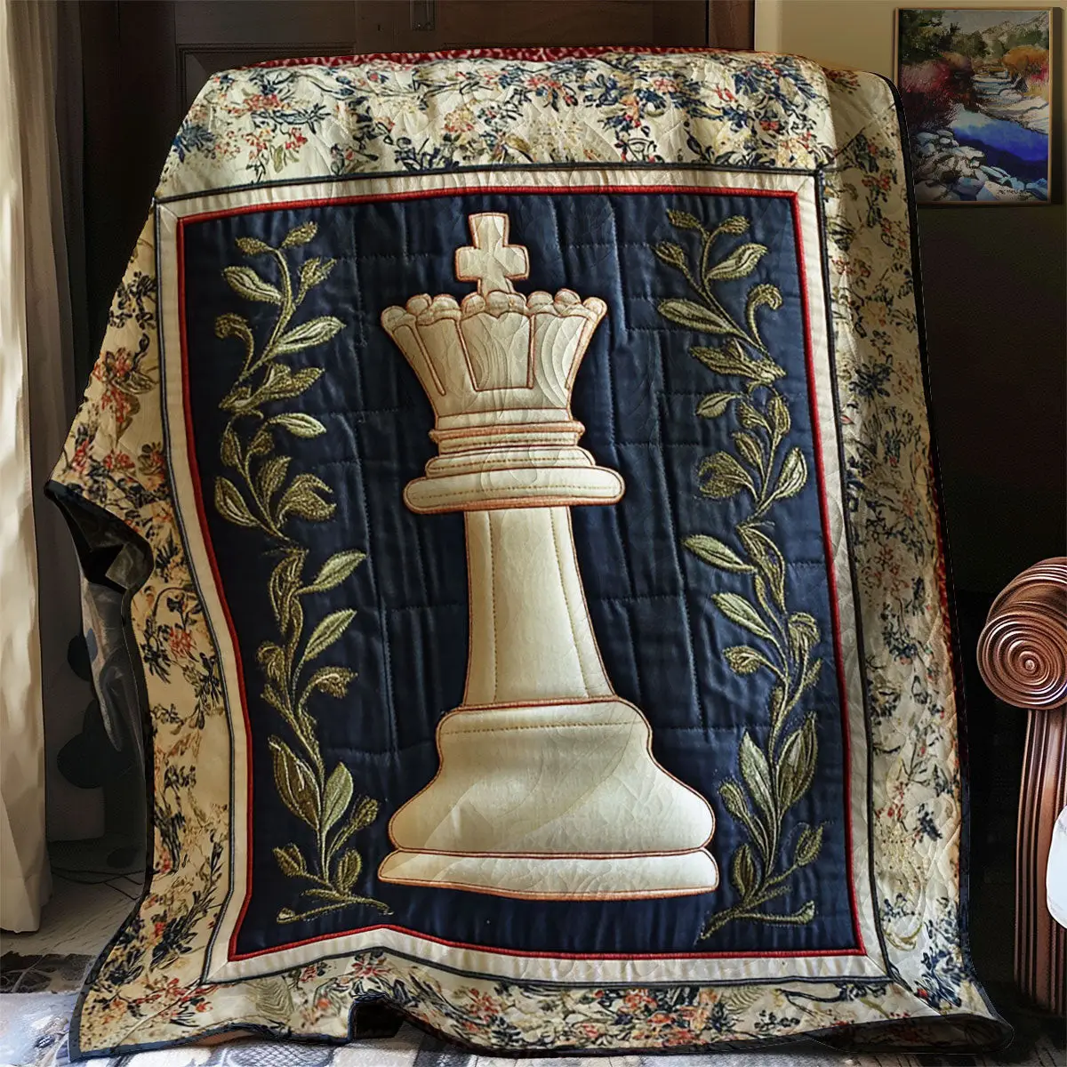Royal Chess Quilt Easter Throw Blanket Mother's Day Gifts For Daughter