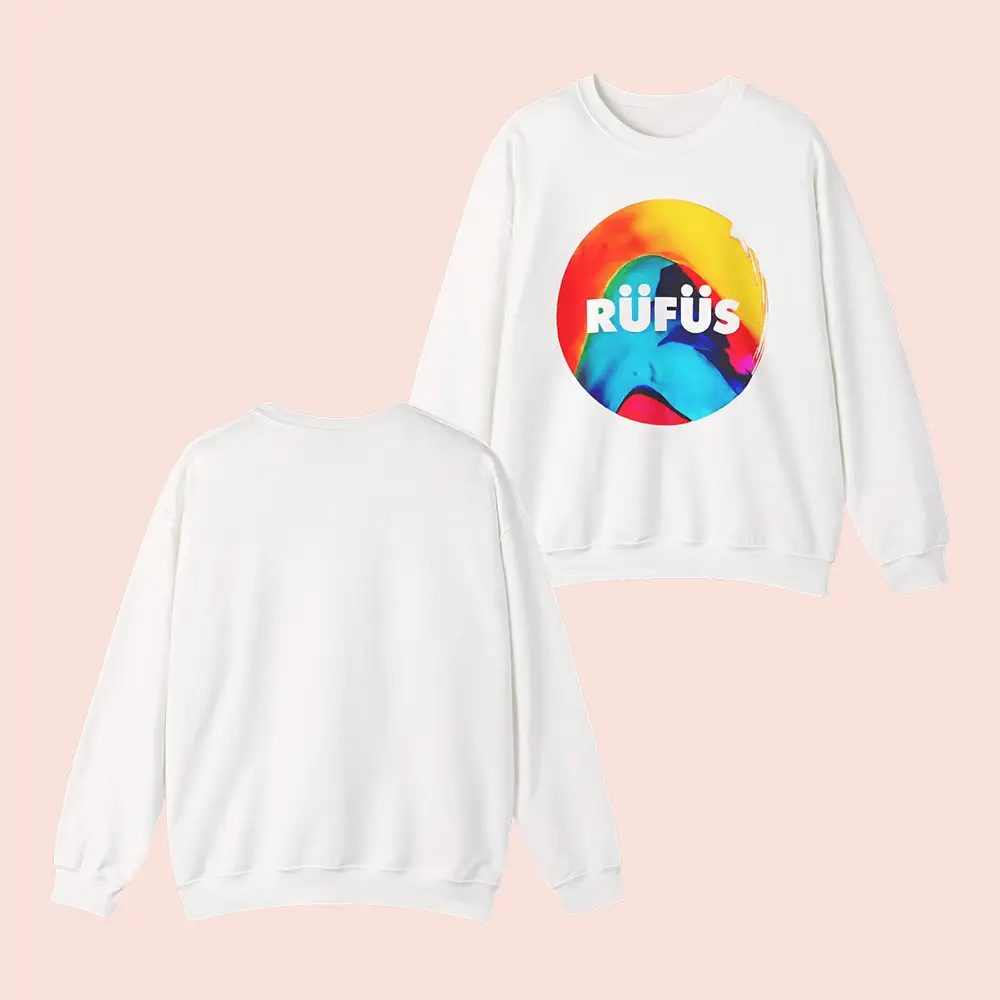 Rufus Du Sol Merch Official Bloom Album Sweatshirt White RDS Band Merchandise