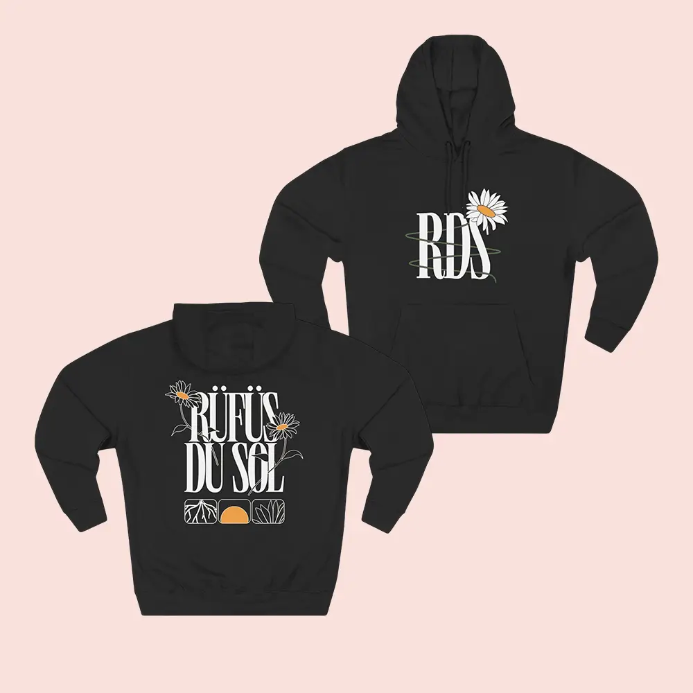 Rufus Du Sol Merch Official Daisy Floral Hoodie RDS Band Merchandise Gifts For Music Fans