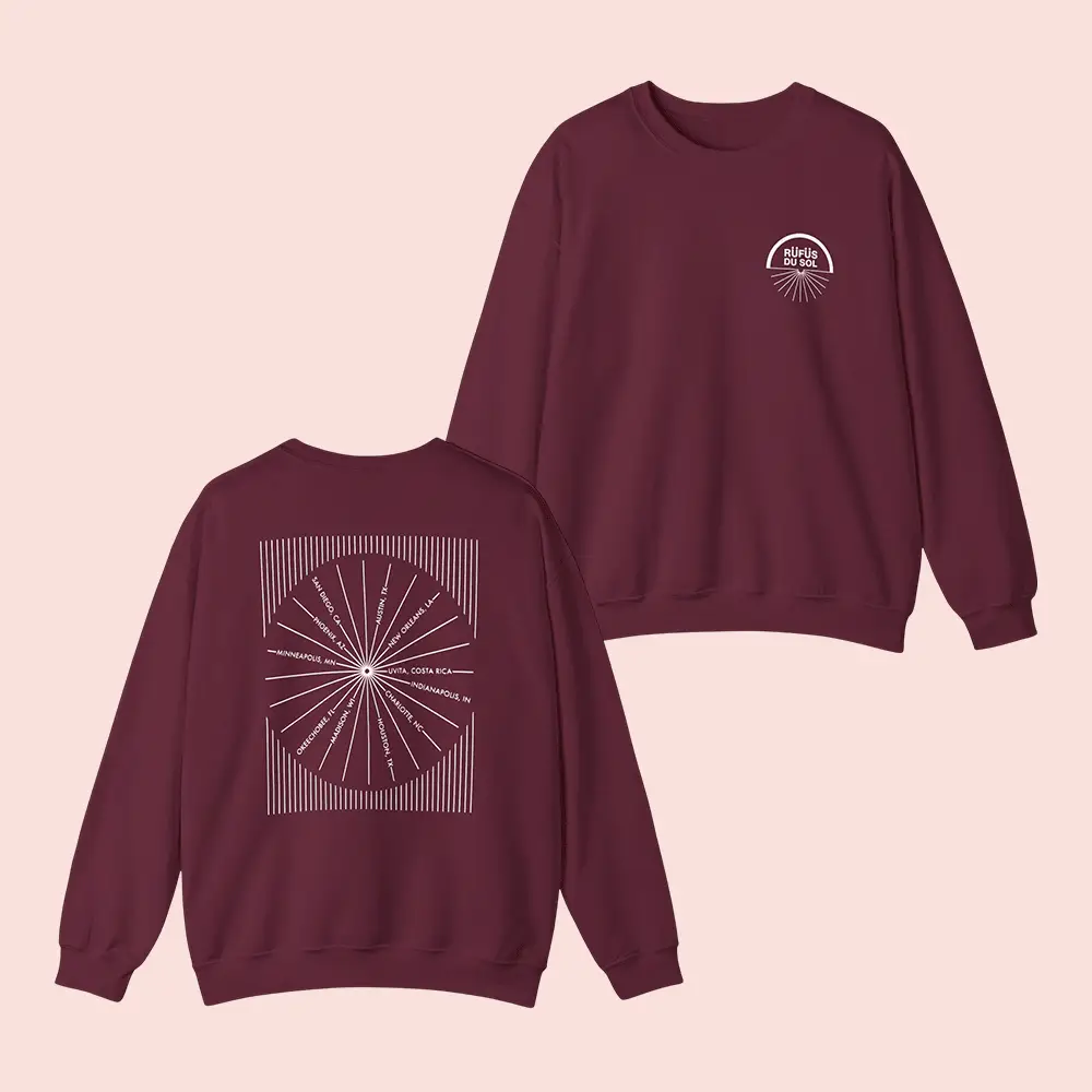 Rufus Du Sol Merch Official Solace Tour Sweatshirt RDS Band Merchandise Cool Gifts For Fans