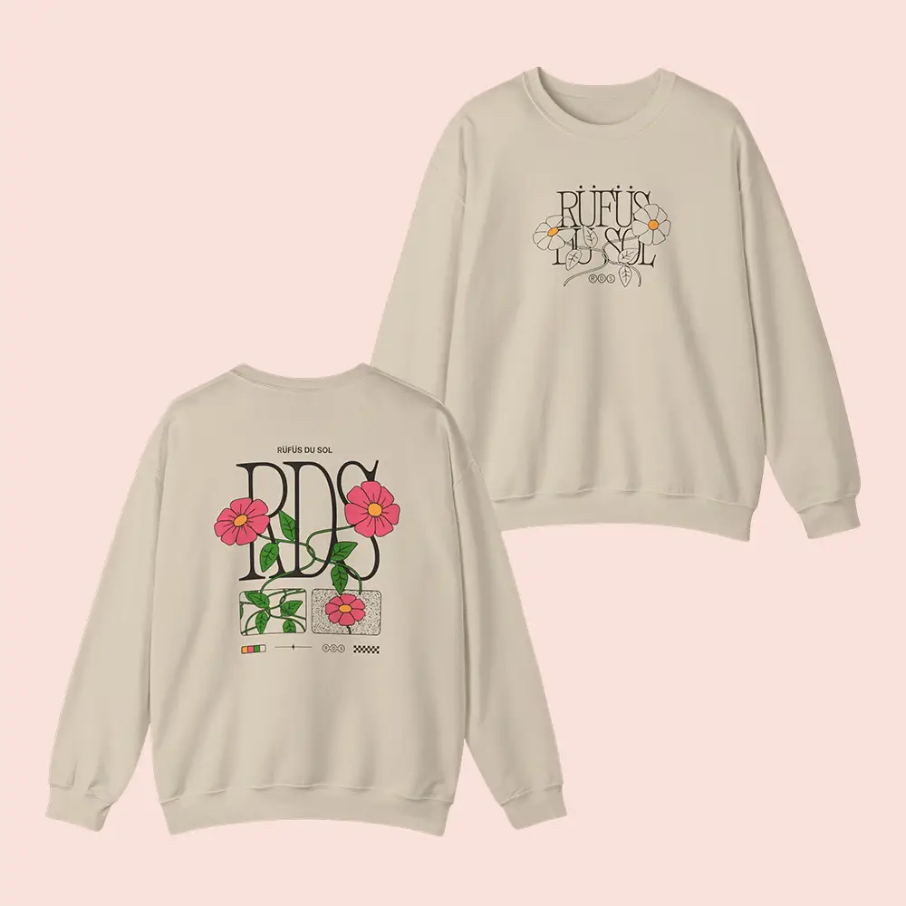 Rufus Du Sol Merch RDS Flower Ecru Sweatshirt Presents For Music Lovers