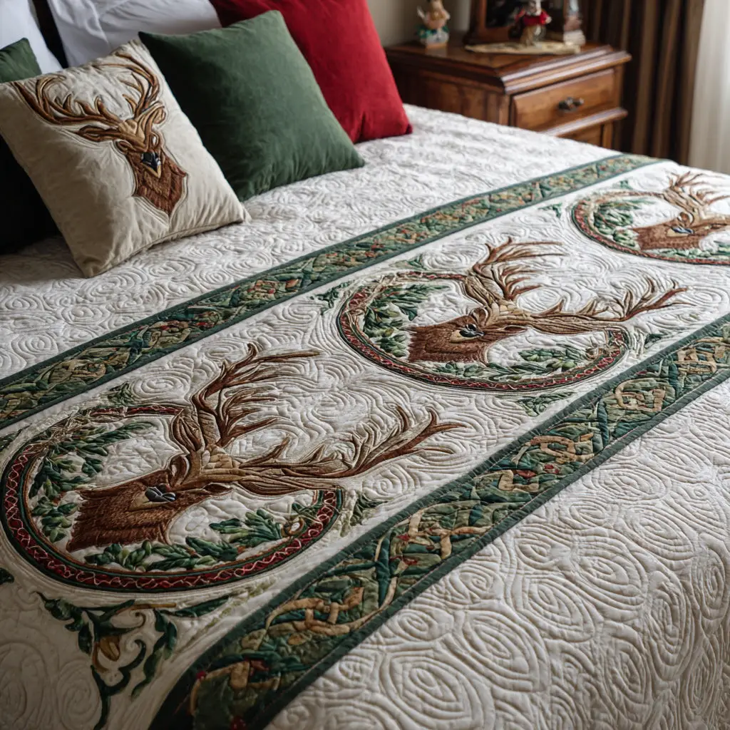 Runeword Glyph Quilted Bed Runner Rune-Inspired Glyph Beautiful Spiritual Gift