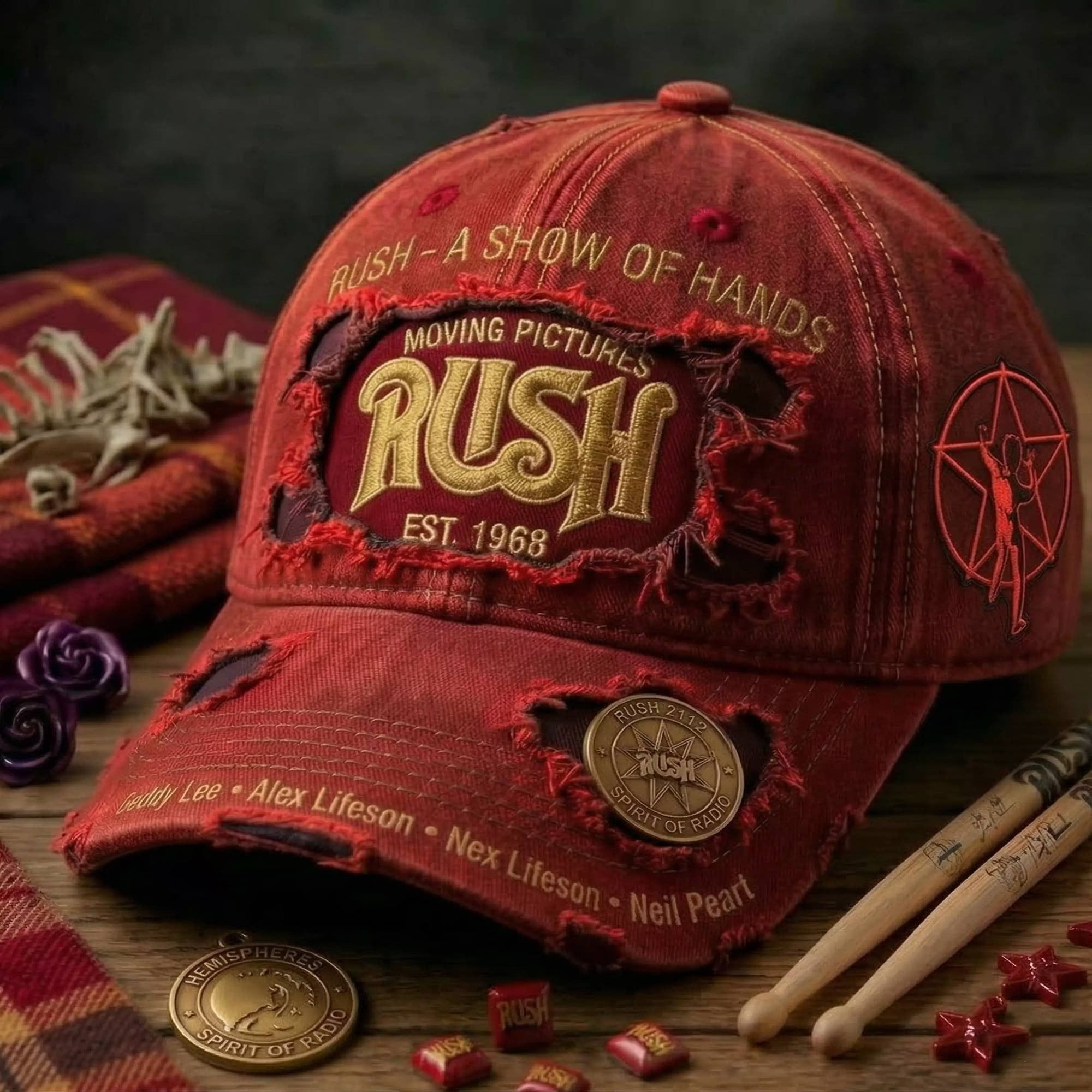 Rush Band Est 1968 Dad Hat A Show of Hands Baseball Cap Son Birthday Gifts