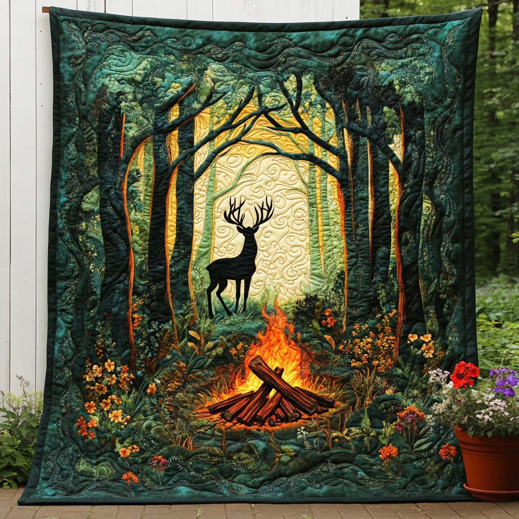 Rustic Deer Life Quilted Blanket Christmas Room Decor Gifts For Deer Hunters Rustic Deer Life Quilted Blanket Christmas Room Decor Gifts For Deer Hunters - Image 1