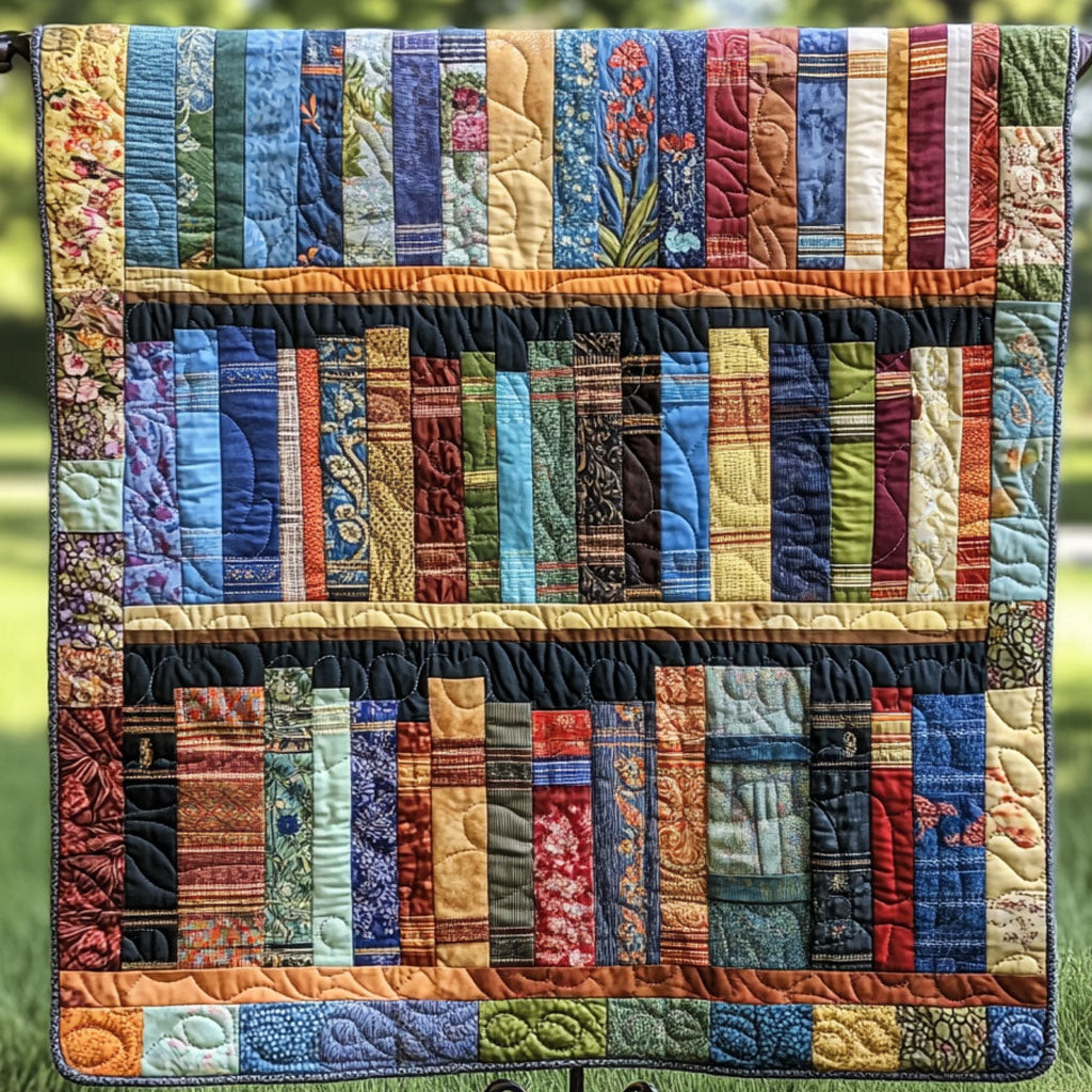 Rustic Harmony Quilted Blanket Nice Throw Blanket Gifts For Book Worm Rustic Harmony Quilted Blanket Nice Throw Blanket Gifts For Book Worm - Image 1