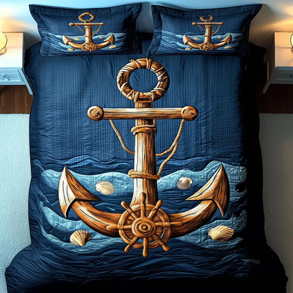 Rustic Helm Quilted Bedding Set Beautiful Printed Bedding Set for Home Aesthetics Rustic Helm Quilted Bedding Set Beautiful Printed Bedding Set for Home Aesthetics - Image 1