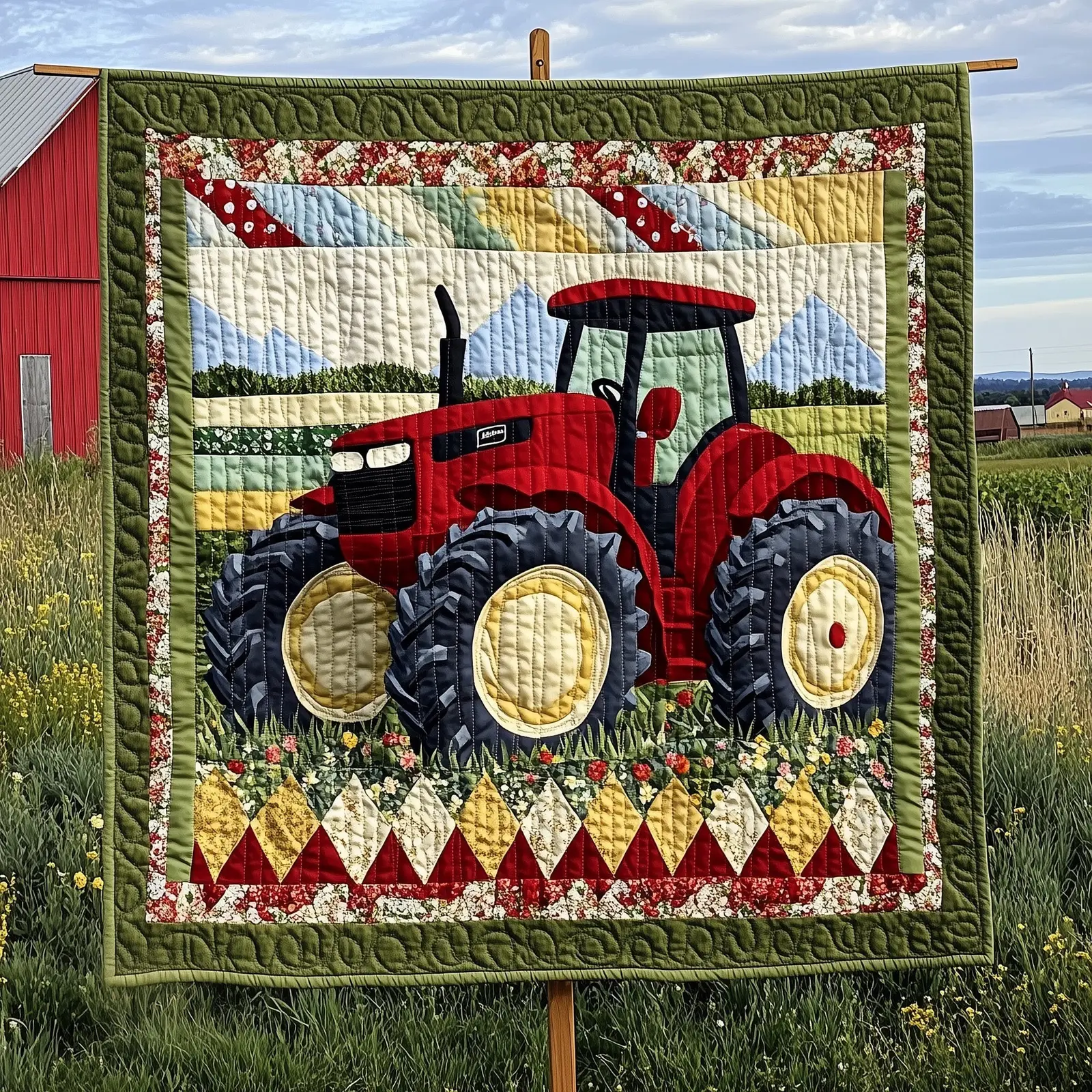 Rustic Rides Quilted Blanket Farm Life Transport Quilt Best Presents For Farmers