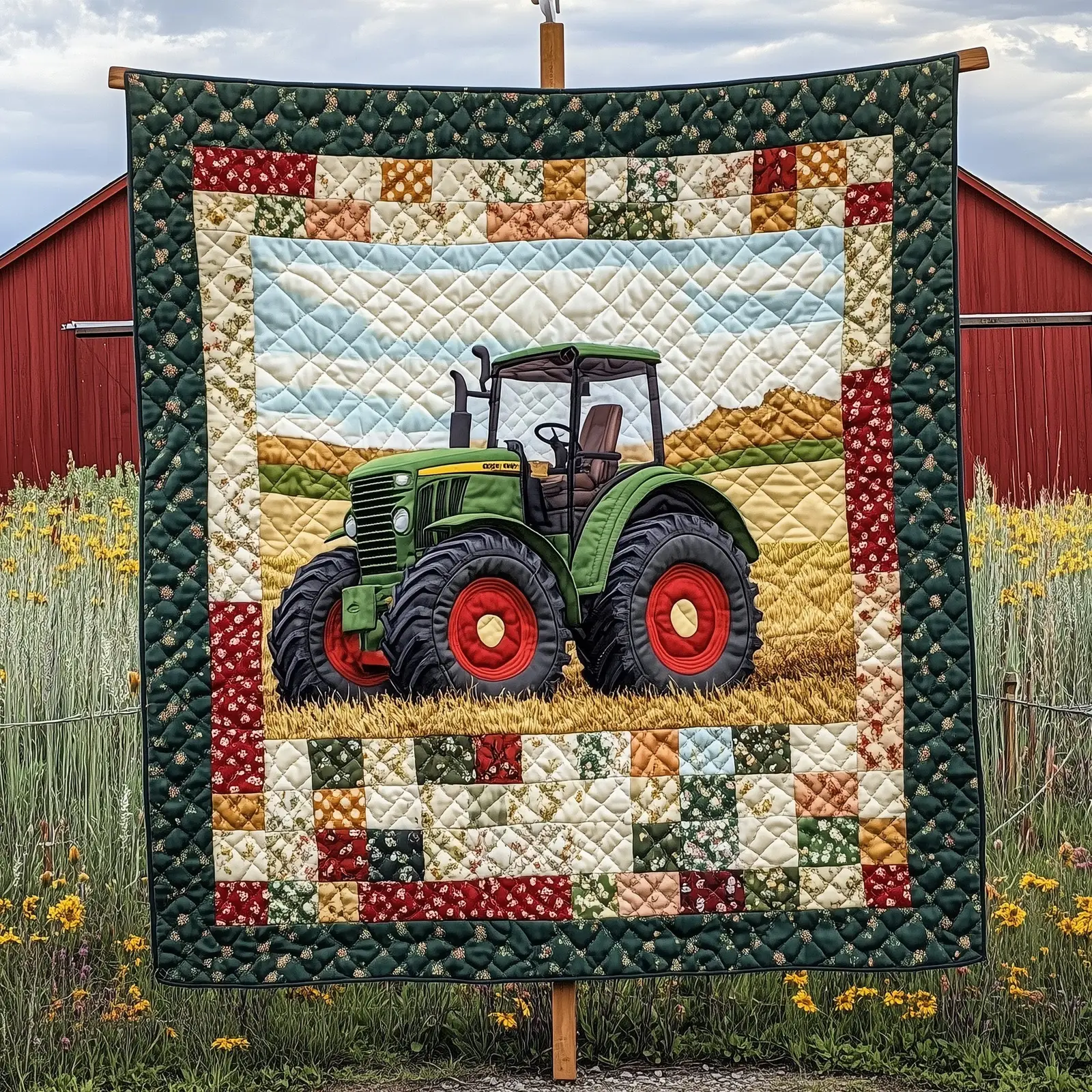 Rustic Rides Quilted Blanket Old Fashioned Transportation Quilt Cool Farmer Gifts Rustic Rides Quilted Blanket Old Fashioned Transportation Quilt Cool Farmer Gifts - Image 1