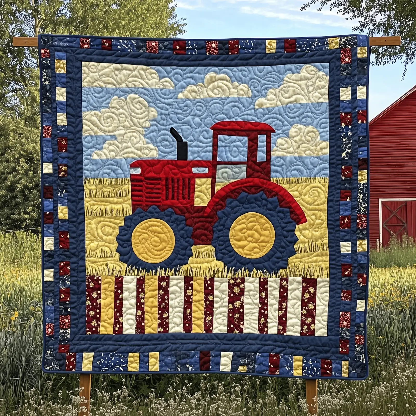 Rustic Rides Quilted Blanket Premium Quality Vehicle Quilt Best Presents For Farmers