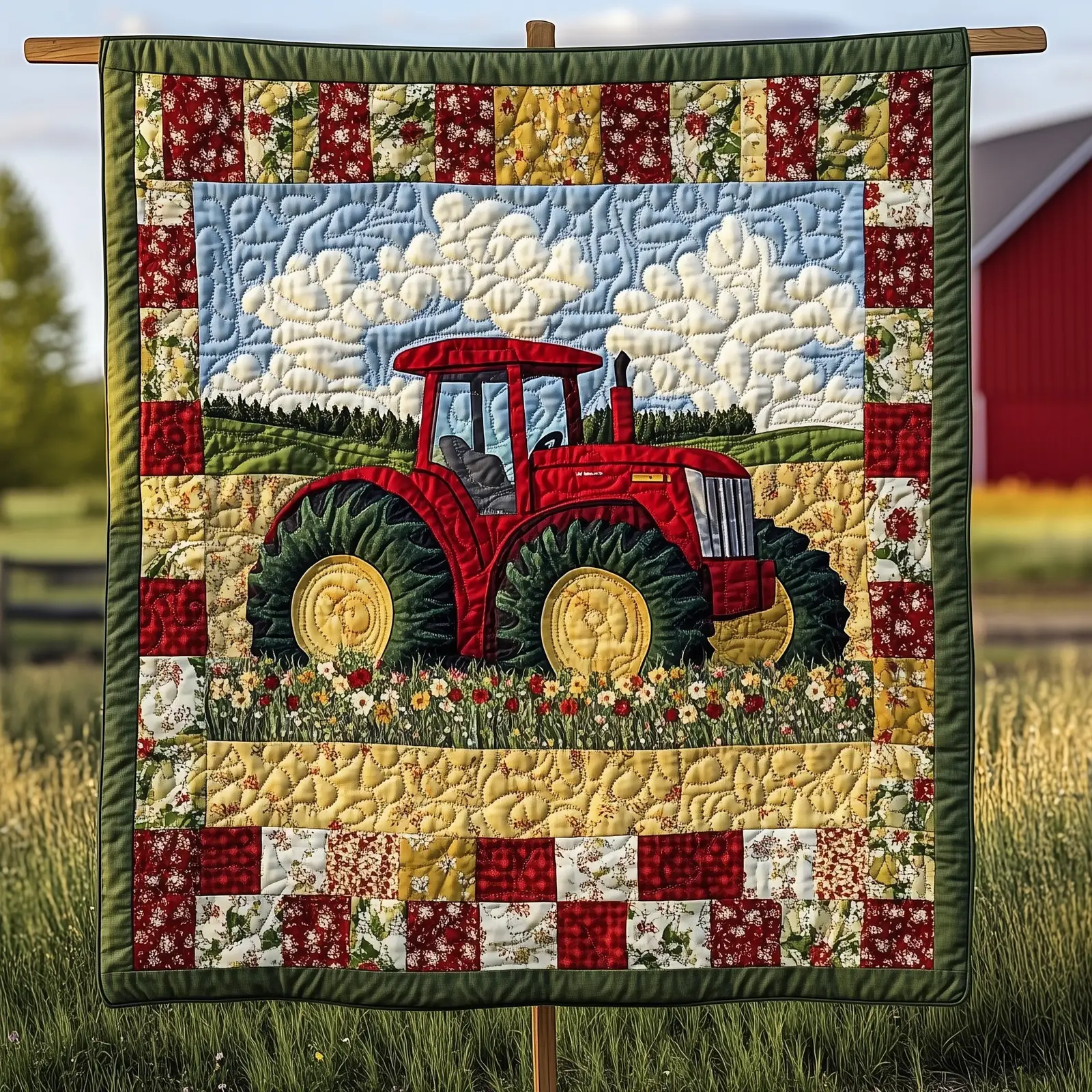 Rustic Rides Quilted Blanket Soft And Durable Retro Art Best Presents For Farmers