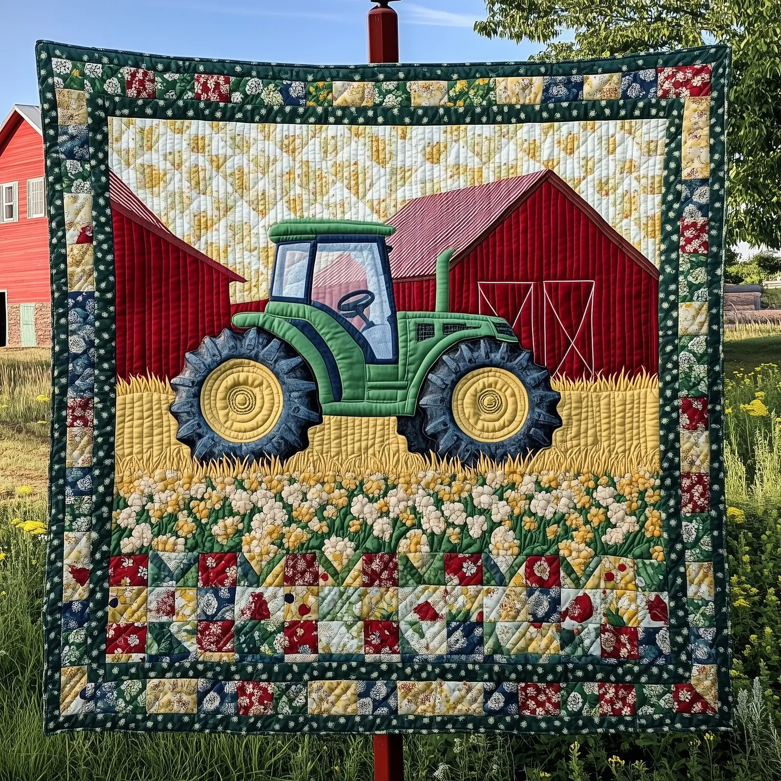 Rustic Rides Quilted Blanket Vintage Truck And Car Quilt Cool Farmer Gifts