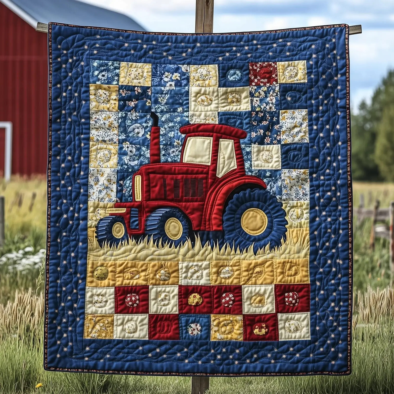 Rustic Rides Quilted Blanket Warm And Rustic Cover Best Presents For Farmers