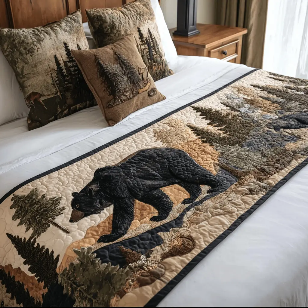 Rustic Roamer Quilted Bed Runner Rustic Roamer Texture Western Family Gift Rustic Roamer Quilted Bed Runner Rustic Roamer Texture Western Family Gift - Image 1