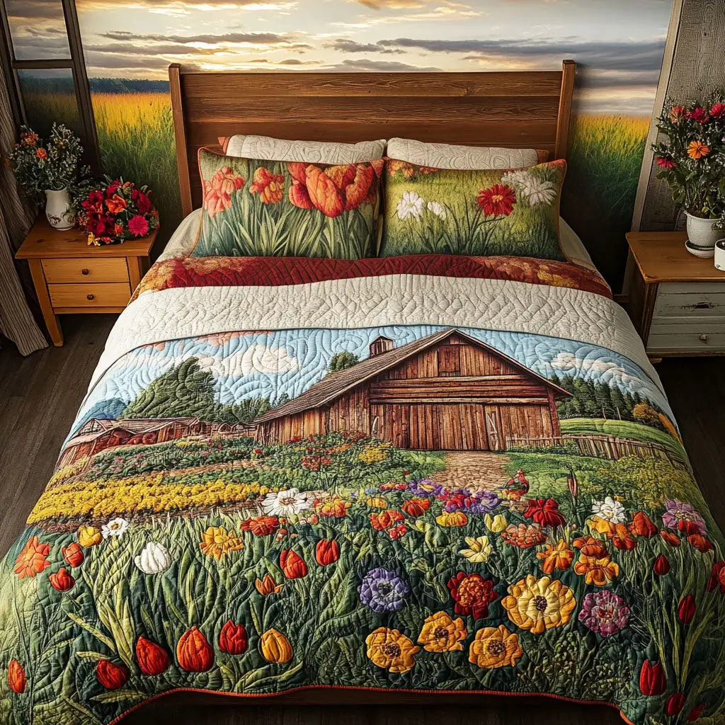Rustic Serenity Quilted Bedding Set Bedroom Farmhouse Decor Ideas Best Family Gifts