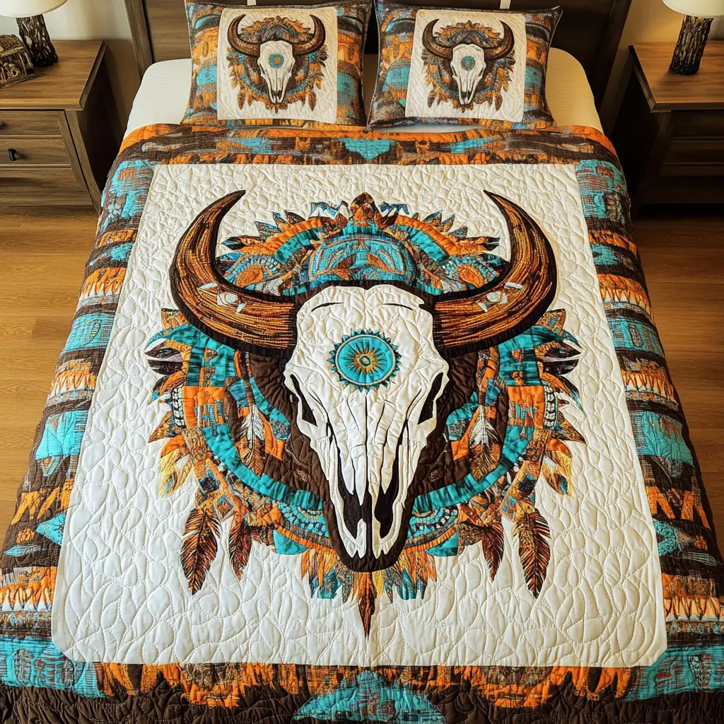Rustic Soul Quilted Bedding Set Stylish Bed Sheet Set for Modern Home Rustic Soul Quilted Bedding Set Stylish Bed Sheet Set for Modern Home - Image 1