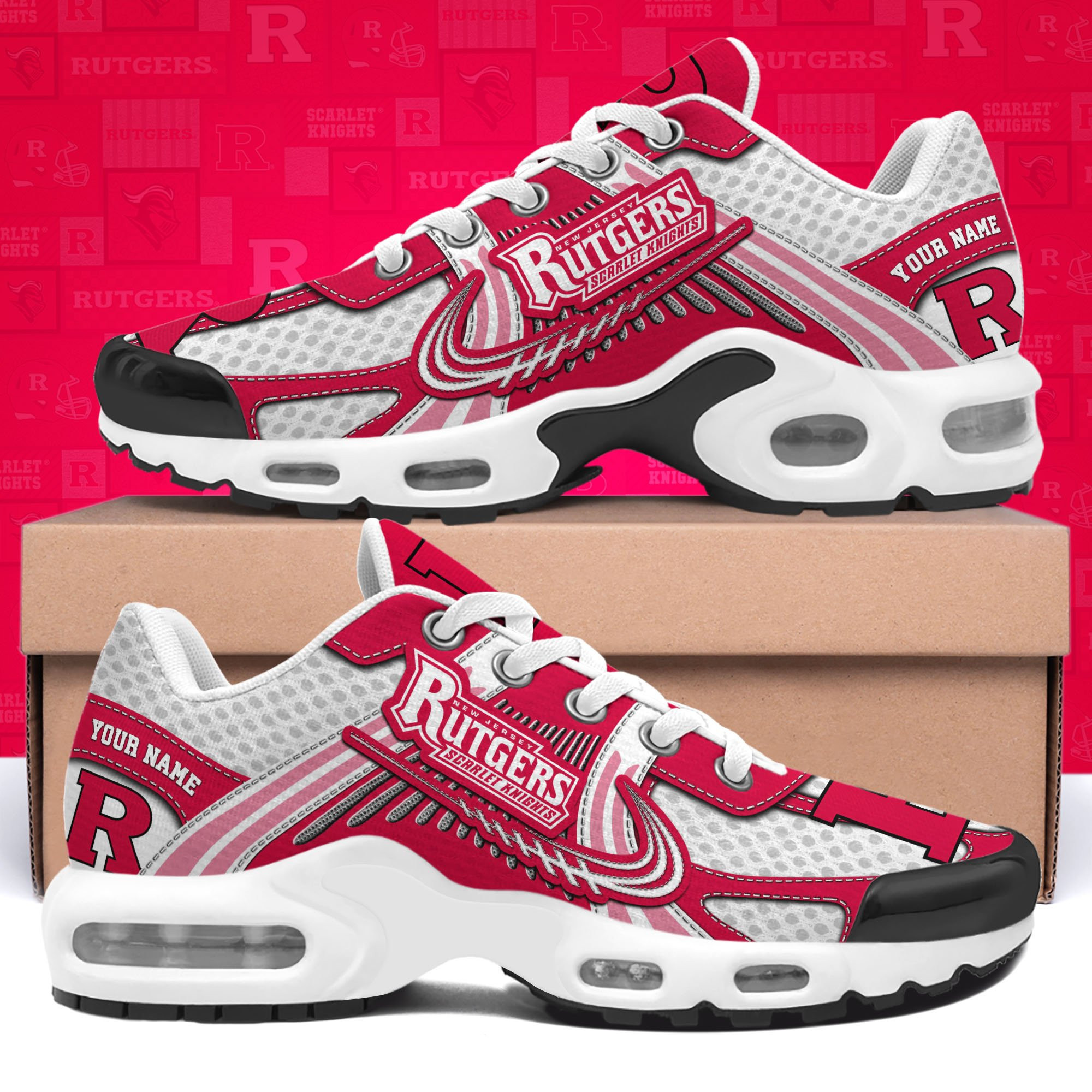 Rutgers Scarlet Knights Shoes Custom Your Name Air Max Shoes & Air Cushion Sneakers