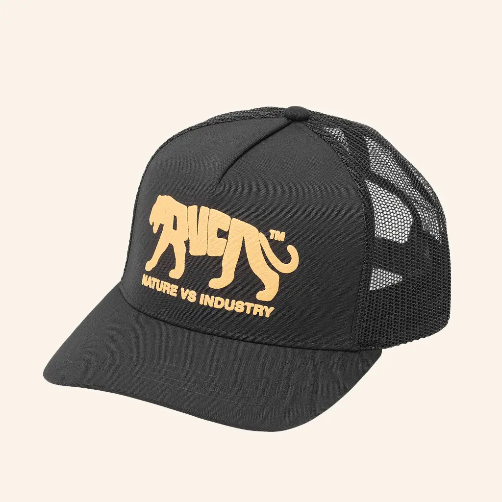 RVCA Merch Big Cat Curved Trucker Hat Gifts For Husband -WearandDecor RVCA Merch Big Cat Curved Trucker Hat Gifts For Husband -WearandDecor - Image 1