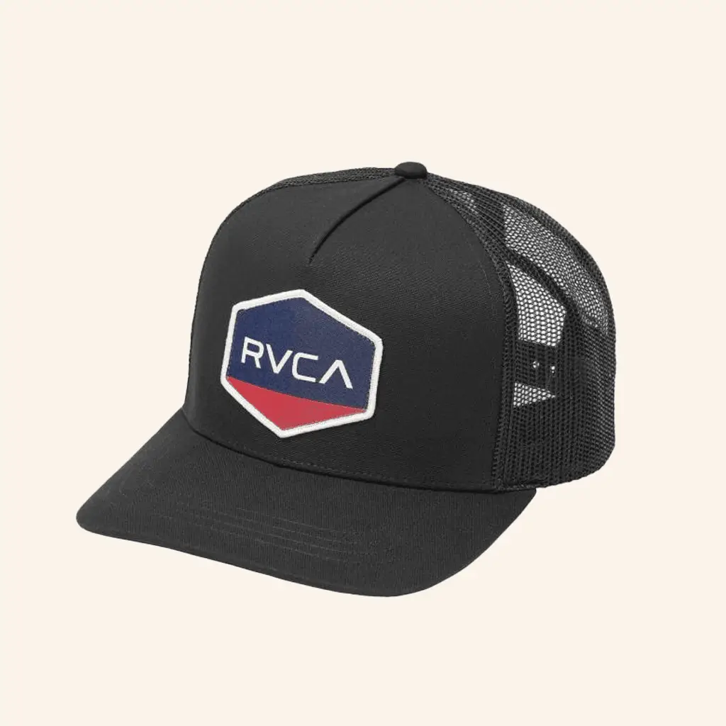 RVCA Merch Commonwealth Curved Trucker Hat Embroidered Dad Gifts -WearandDecor