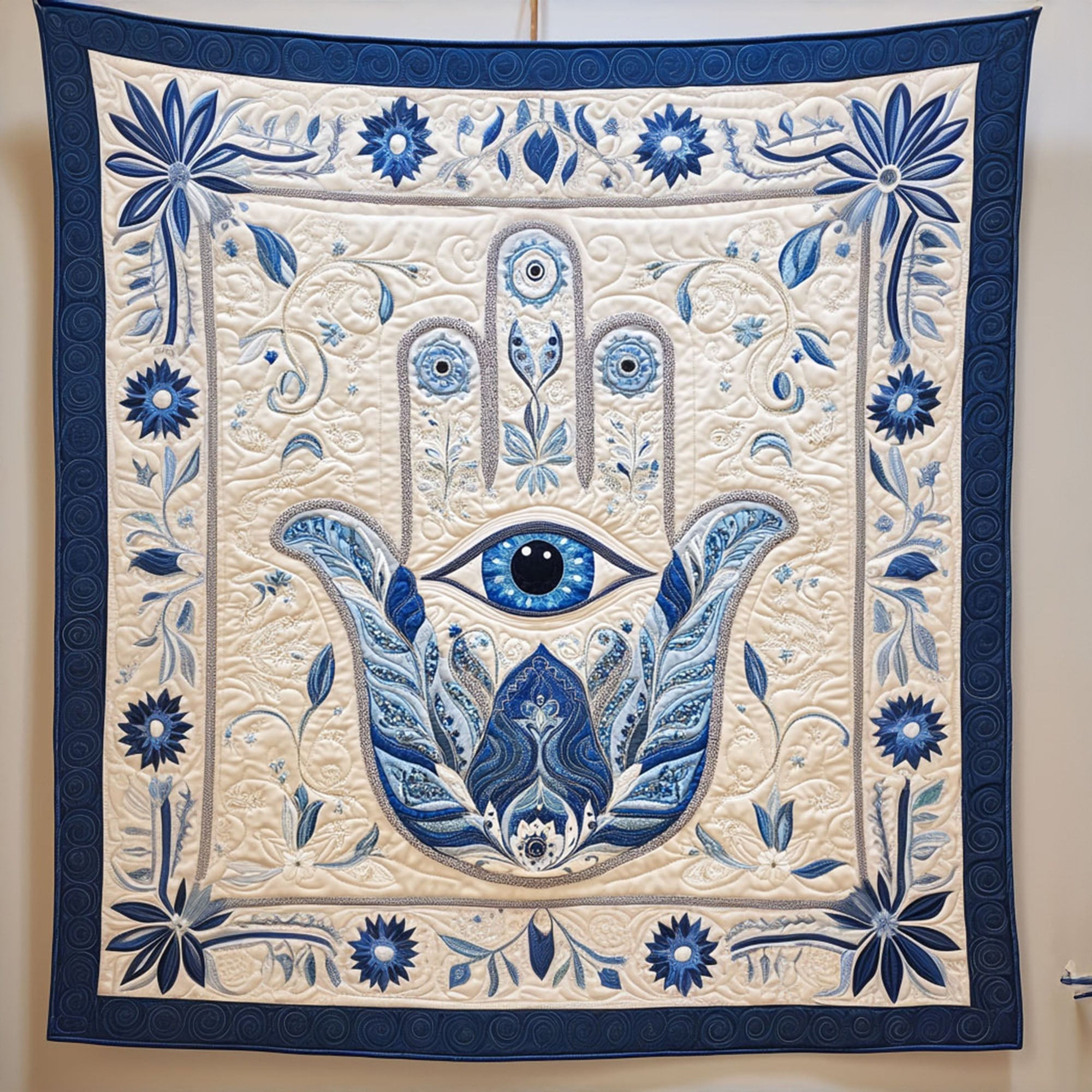 Sacred Unity Quilted Blanket Cozy Home Bedding Lotus Flower Gifts