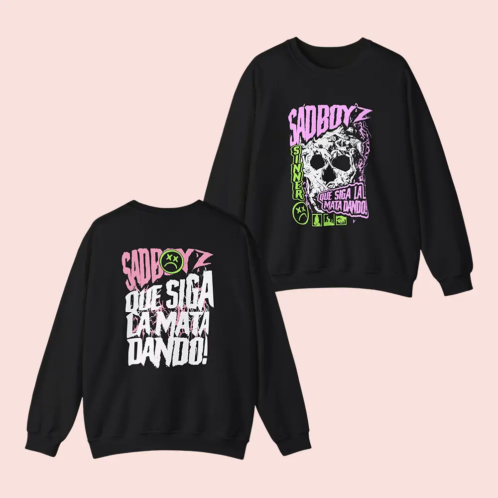 Sad Boyz Merch Sad Boyz By Junior H Skull Sweatshirt Fan Apparel Perfect Gifts