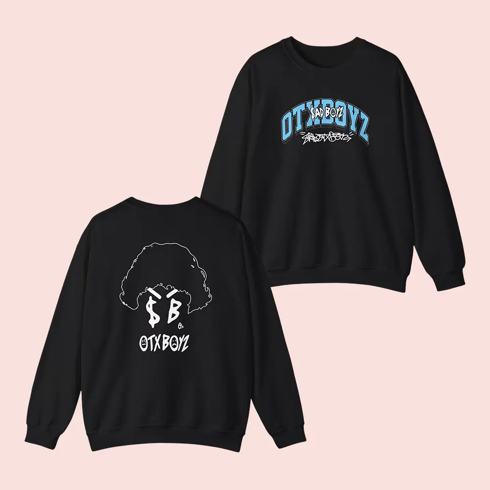 Sad Boyz Merch Sad Boyz By Junior H X OTX BOYZ Sweatshirt Black Best Gifts For Fans