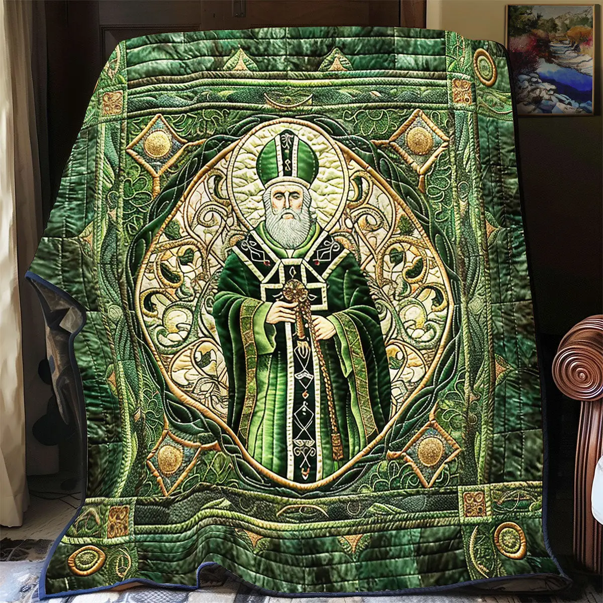 Saint Patrick Quilted Blanket Cozy Bedroom Idea St Patrick's Day Presents Idea For Men