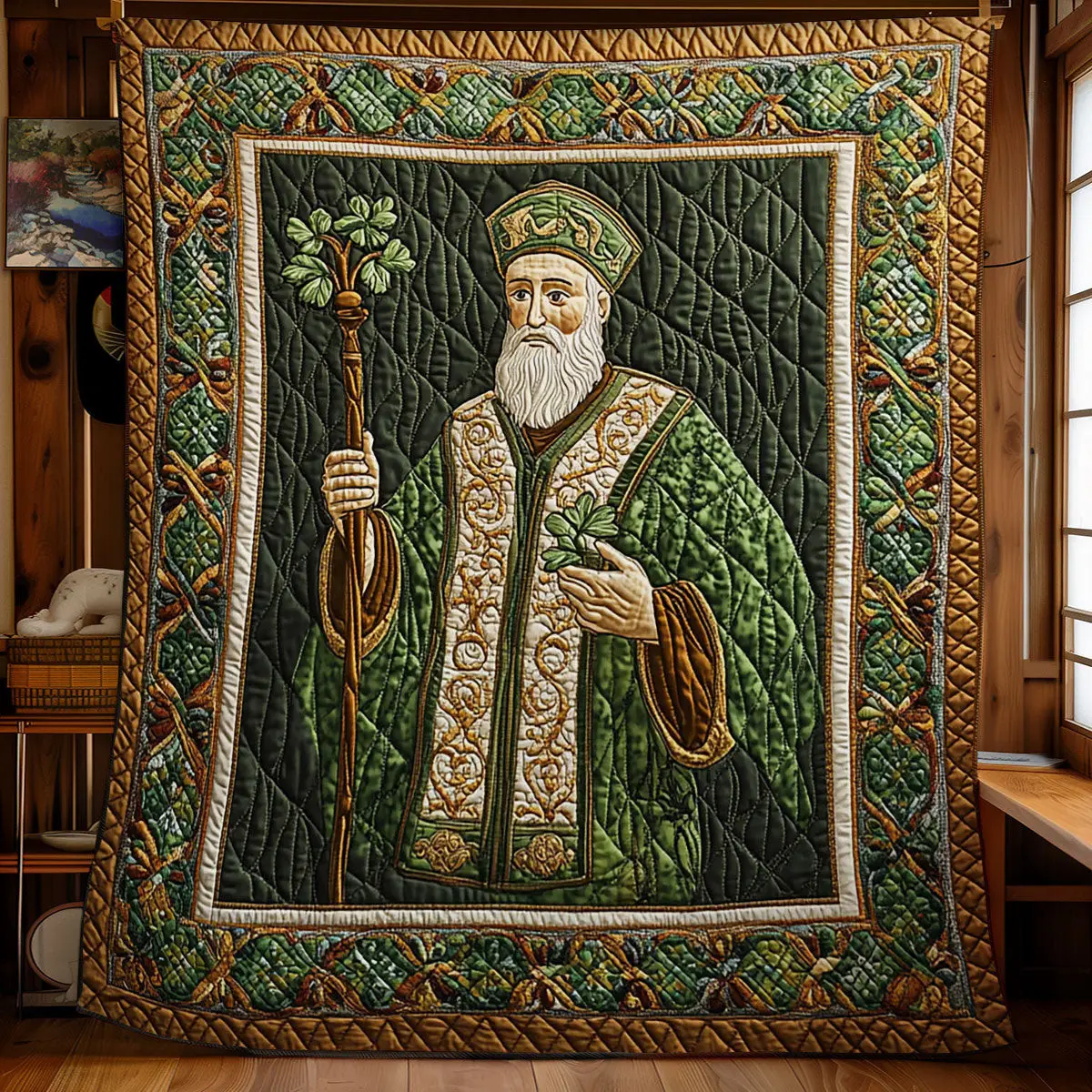 Saint Patrick Quilted Blanket Holiday Decor St Paddys Day Present For Husband