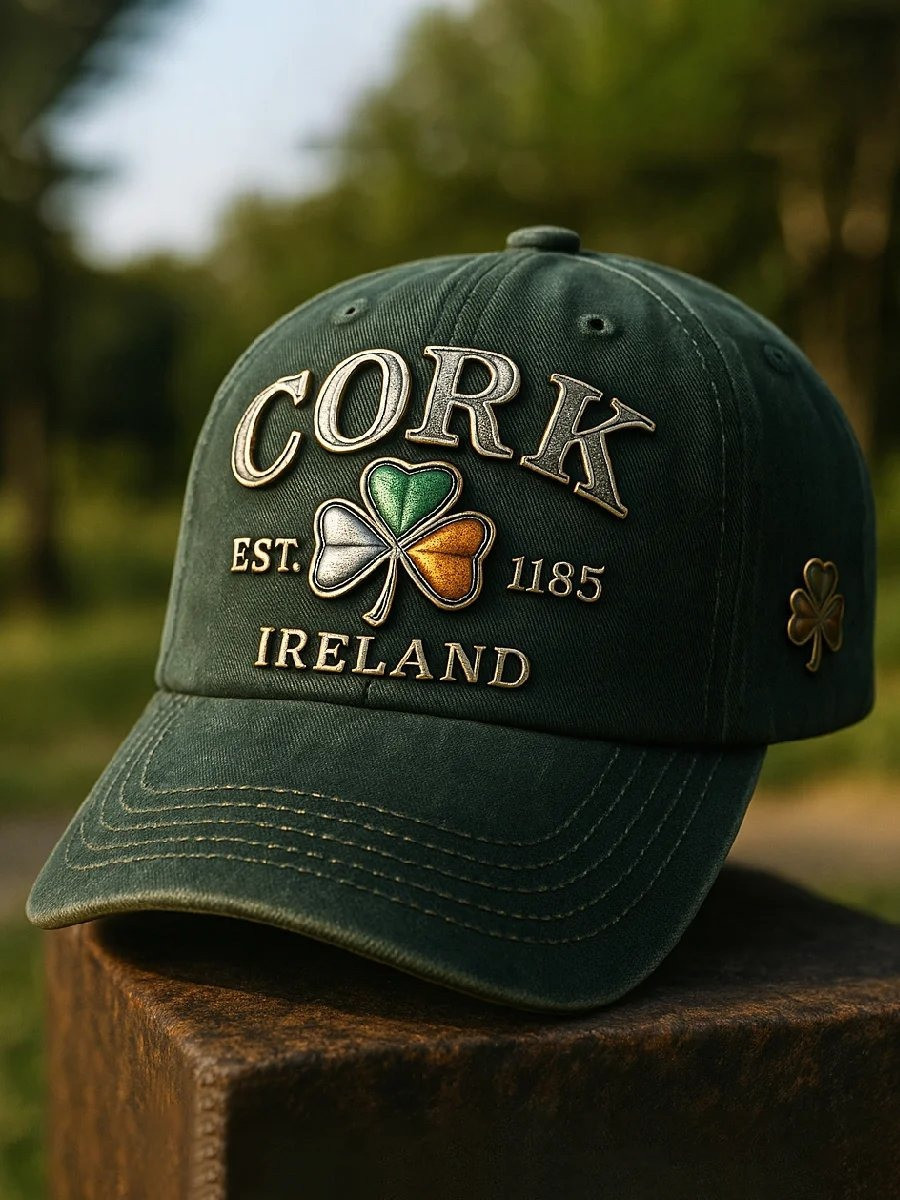 Saint Patrick's Day Hat Cork Est 1185 Ireland Cap Merch Ideas For Husband