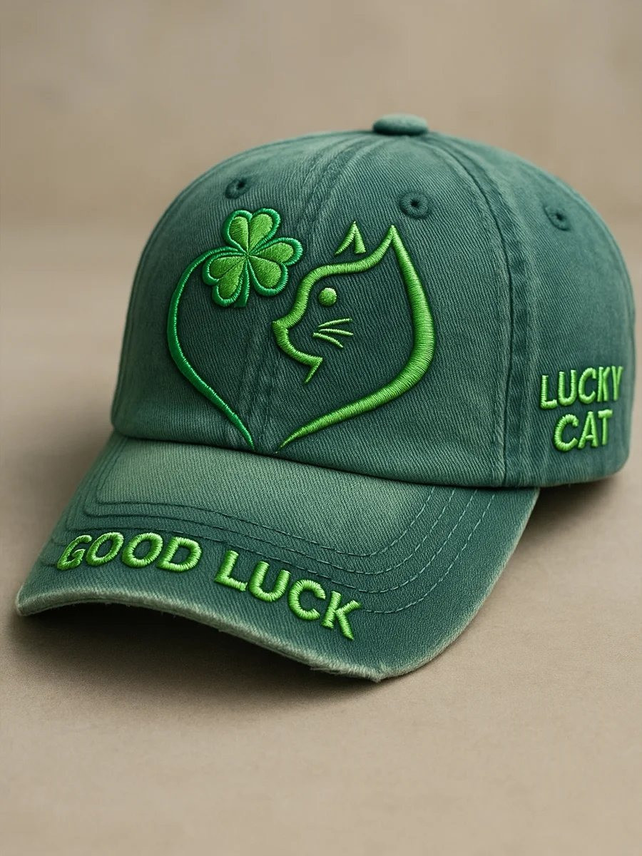 Saint Patrick's Day Hat Lucky Cat Good Luck Ball Cap Best Gift For Your Brother