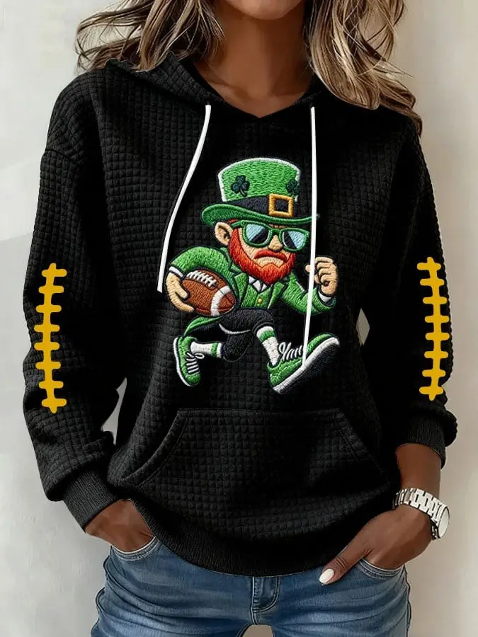 Saint Patrick's Day Hoodie Football Players Best Leprechaun Themed Clothing Gift
