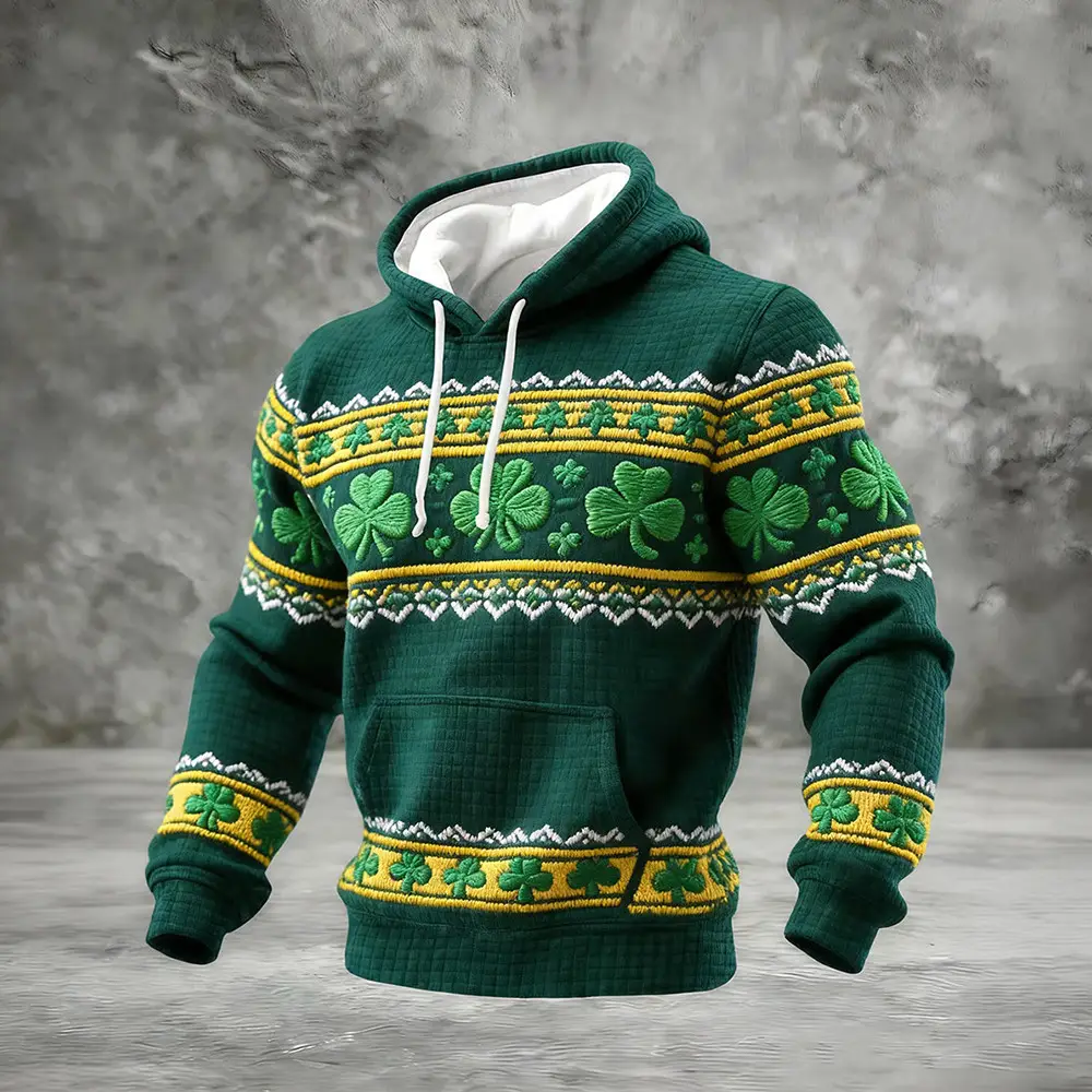 Saint Patrick's Day Shamrock Hoodie St Patrick's Day Hooded Sweatshirt Good Gift For Him
