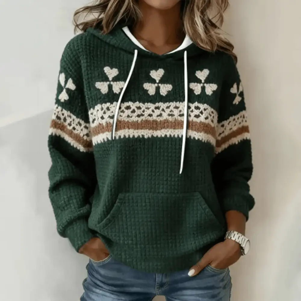 Saint Patrick's Day Shamrock Vintage Hoodie St Patrick's Day Apparel Gift For Her Saint Patrick's Day Shamrock Vintage Hoodie St Patrick's Day Apparel Gift For Her - Image 1