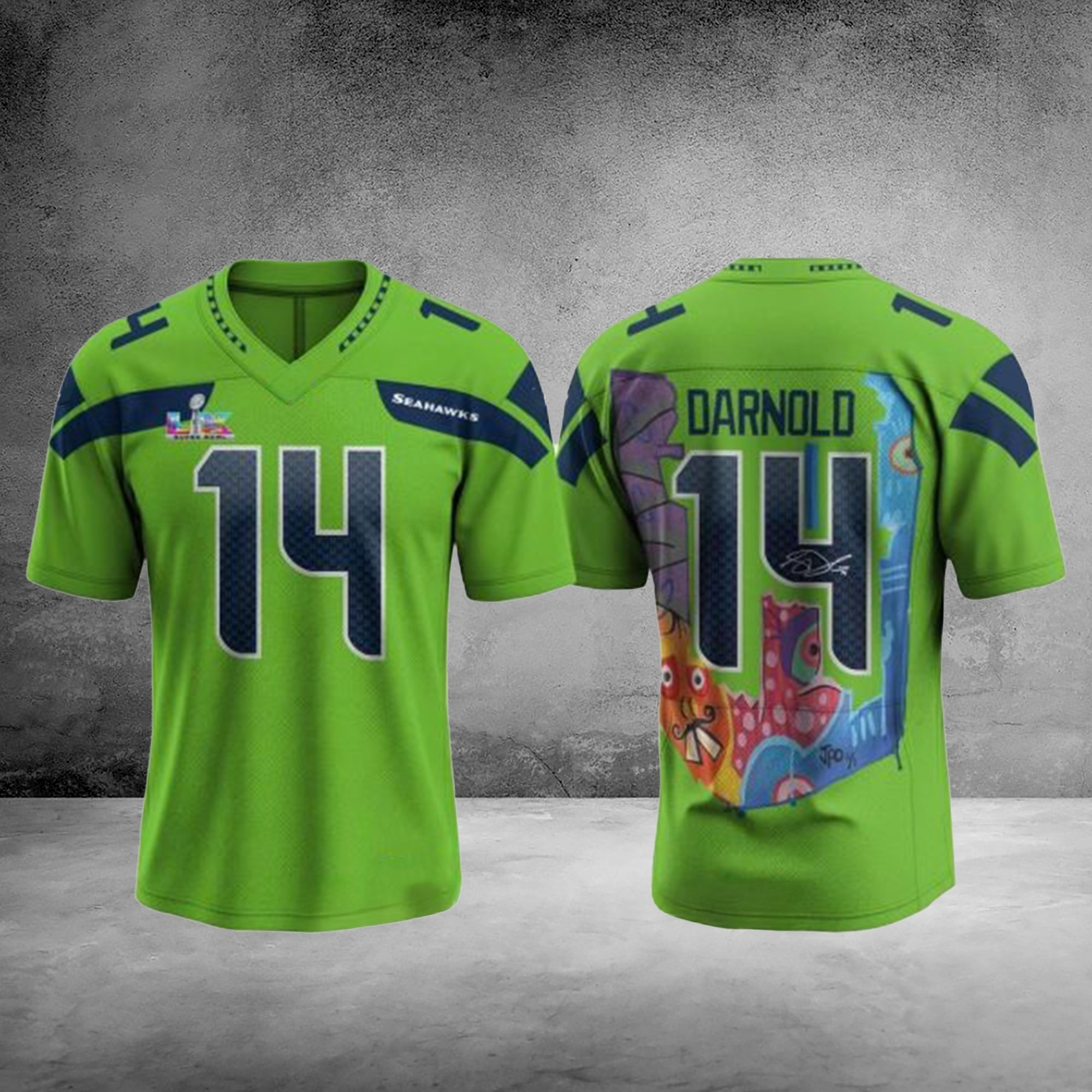Sam Darnold x Seattle Seahawks Jersey No.14 Go Hawks x Super Bowl LX 2026