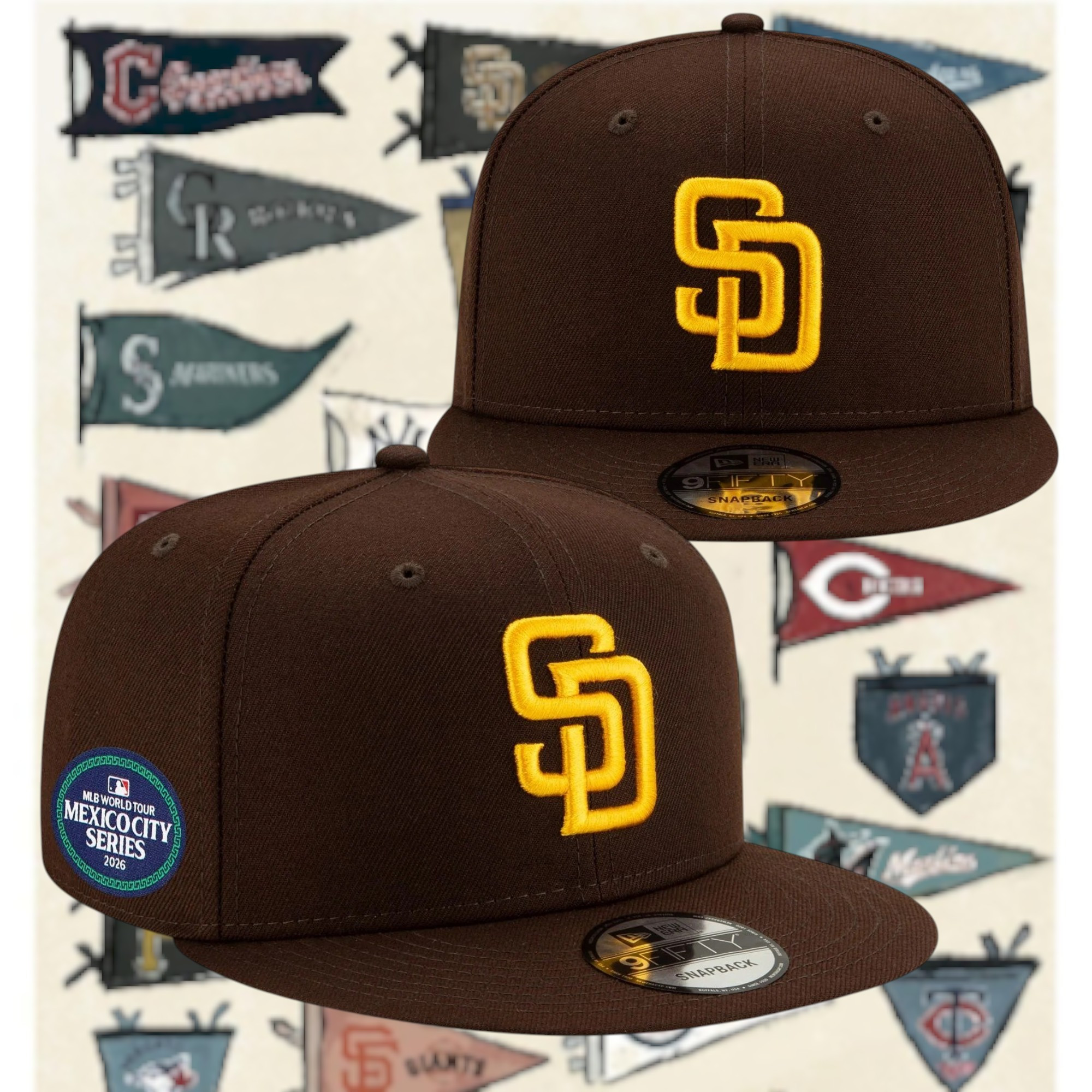 San Diego Padres 2026 Snapback Hat MLB World Tour Mexico City Series Merch MLB Fans Gift San Diego Padres 2026 Snapback Hat MLB World Tour Mexico City Series Merch MLB Fans Gift - Image 1