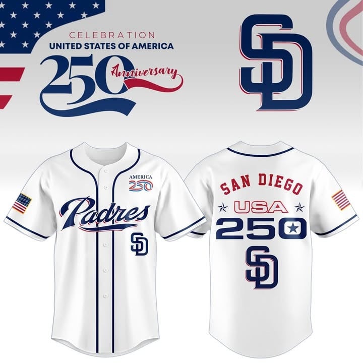 San Diego Padres Jersey USA 250th Anniversary Merch Gift For Coach Life